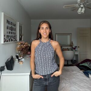 Black and white halter top